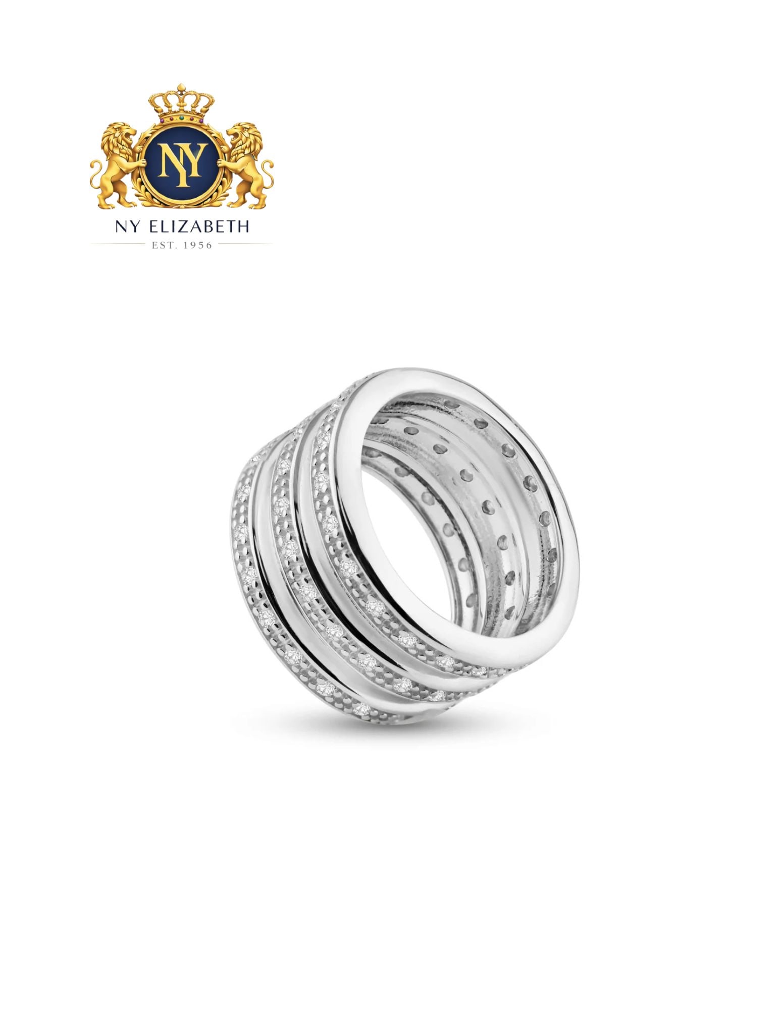 SILVER 925 RHODIUM PLATED THICK CHANNEL RING: Silver 925 Rhodium Plated CZ Thick Channel Ring Metal: 925 Sterling Silver Plating: Nickel Free Rhodium Plated Stone: Clear CZ Stones Ring Size:: 9 US Accessories: None Notice: When purchasing pre-
