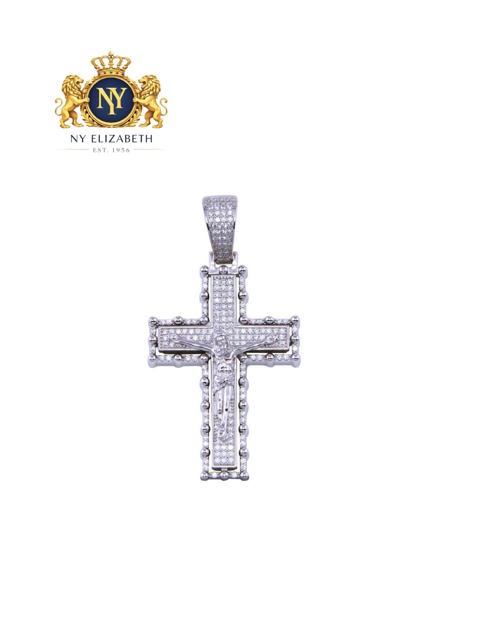 RHODIUM PLATED 925 STERLING SILVER CROSS PENDANT: Rhodium Plated 925 Sterling Silver CZ Cross Pendant Metal: 925 Sterling Silver Plating: Rhodium Plated Length: None Accessories: None Notice: When purchasing pre-owned goods, please refer to the photo