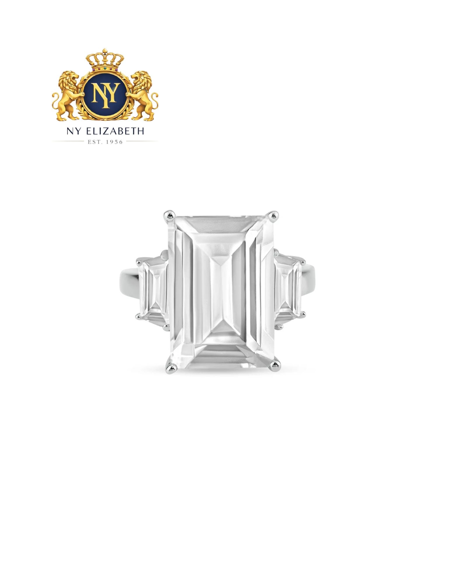 RHODIUM PLATED 925 STERLING SILVER CLEAR BRIDAL RING: Rhodium Plated 925 Sterling Silver Clear CZ Bridal Ring Metal: 925 Sterling Silver Plating: Rhodium Plated Stone: CZ Stones Ring Size:: 8 US Accessories: None Notice: When purchasing pre-owned good