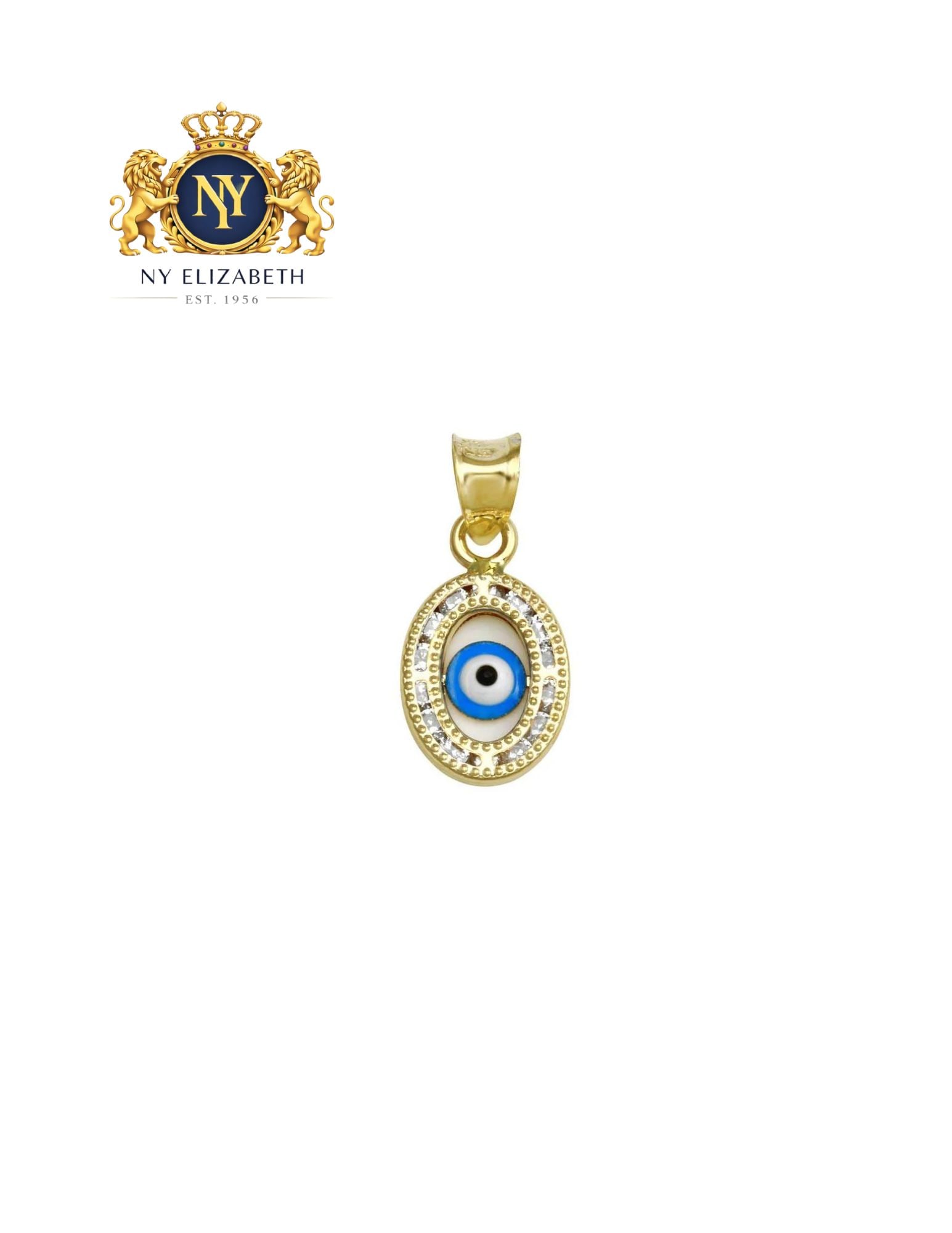 14 KARAT YELLOW GOLD OVAL DISC EVIL EYE PENDANT: 14 Karat Yellow Gold CZ Oval Disc Evil Eye Pendant Metal: 14k Gold Stone: Cubic Zirconia Dimensions: 8.6mm x 14.7mm Length: None Accessories: None Notice: When purchasing pre-owned goods, please re