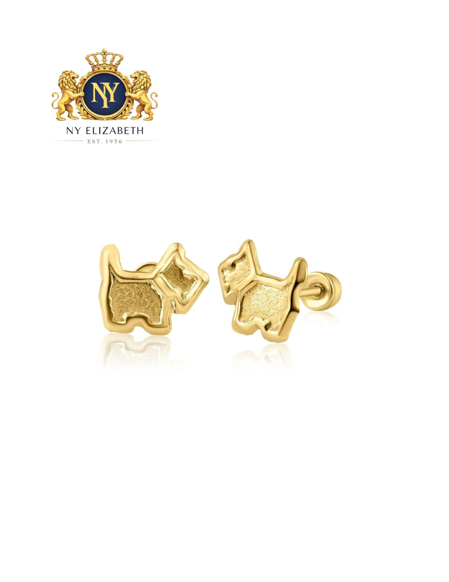 14 KARAT YELLOW GOLD DOG SCREW BACK EARRING: 14 Karat Yellow Gold Dog Screw Back Earring Metal: 14 Karat Gold Dimensions: 7.3mm x 6mm Length: None Accessories: None Notice: When purchasing pre-owned goods, please refer to the photos of the items