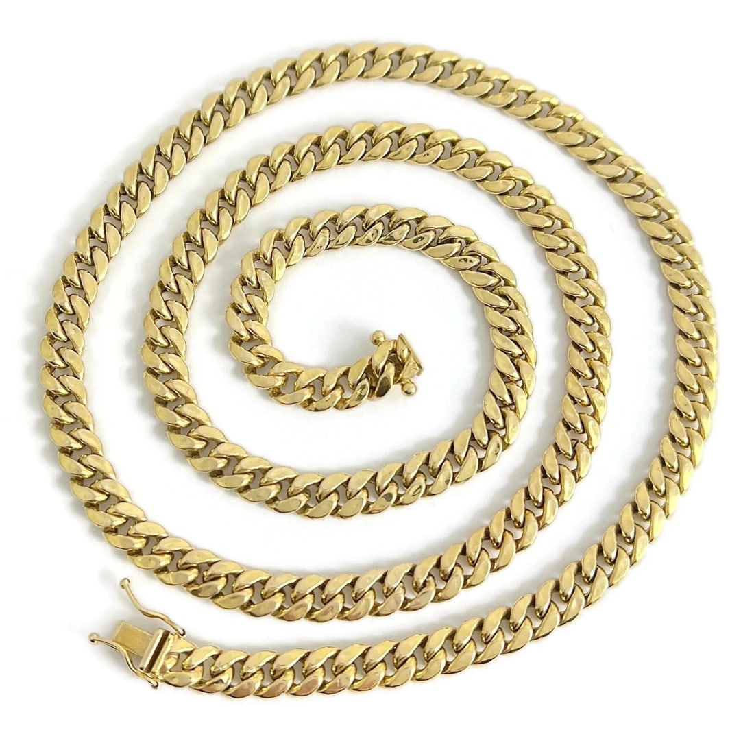 LONG CURB CUBAN CHAIN NECKLACE 10K YELLOW GOLD: Long Curb Cuban Chain Necklace 10K Yellow Gold Brand: Unbranded Type/Style: Necklace Material: 10K Yellow Gold, Color: Gold Size: Length: 24 inches Width: 6.4 mm Accessories: None Accessor