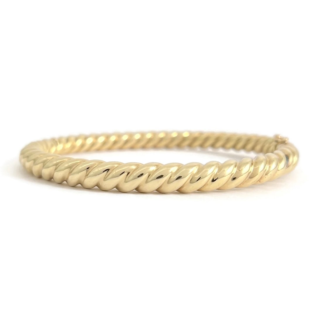 ITALIAN TWISTED ROPE BANGLE BRACELET 14K YELLOW GOLD (1 of 4)