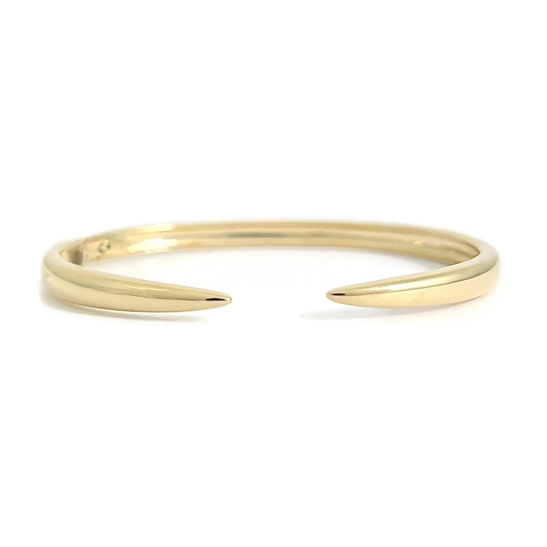 OPEN CLAW CUFF HINGED BANGLE BRACELET 14K YELLOW GOLD: Open Claw Cuff Hinged Bangle Bracelet 14K Yellow Gold Brand: Unbranded Type/Style: Bracelet Material: 14K Yellow Gold, Color: Gold Size: Length: 6.1 inner circumference, Width: 4.8 mm at widest Ac