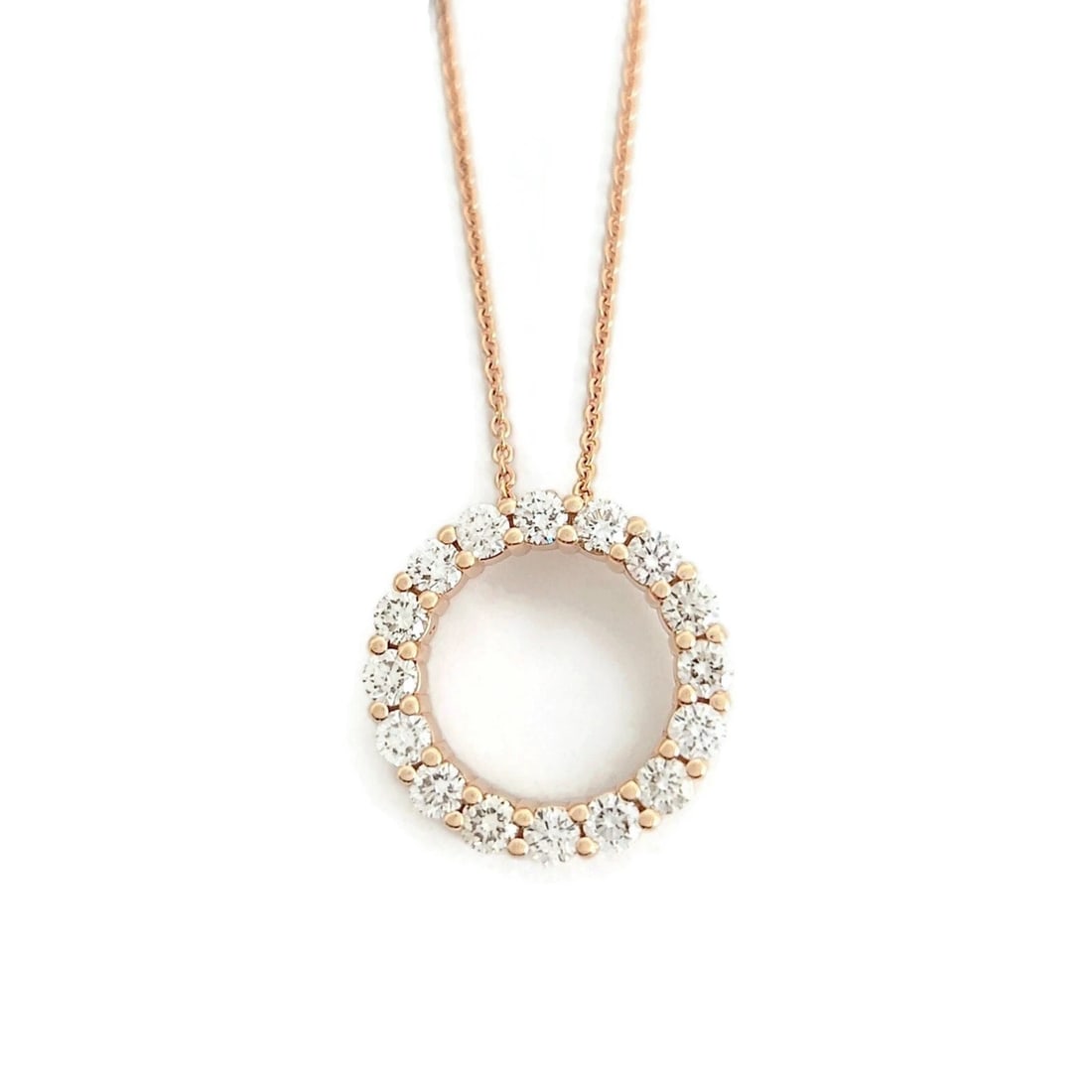 OPEN CIRCLE OF LIFE DIAMOND PENDANT NECKLACE 14K PINK ROSE GOLD: Open Circle of Life Diamond Pendant Necklace 14K Pink Rose Gold Brand: Unbranded Type/Style: Necklace Material: 14K Pink Rose Gold,, Main Stone Natural Color: Gold Size: Length: 18 inches Pendant: 19.