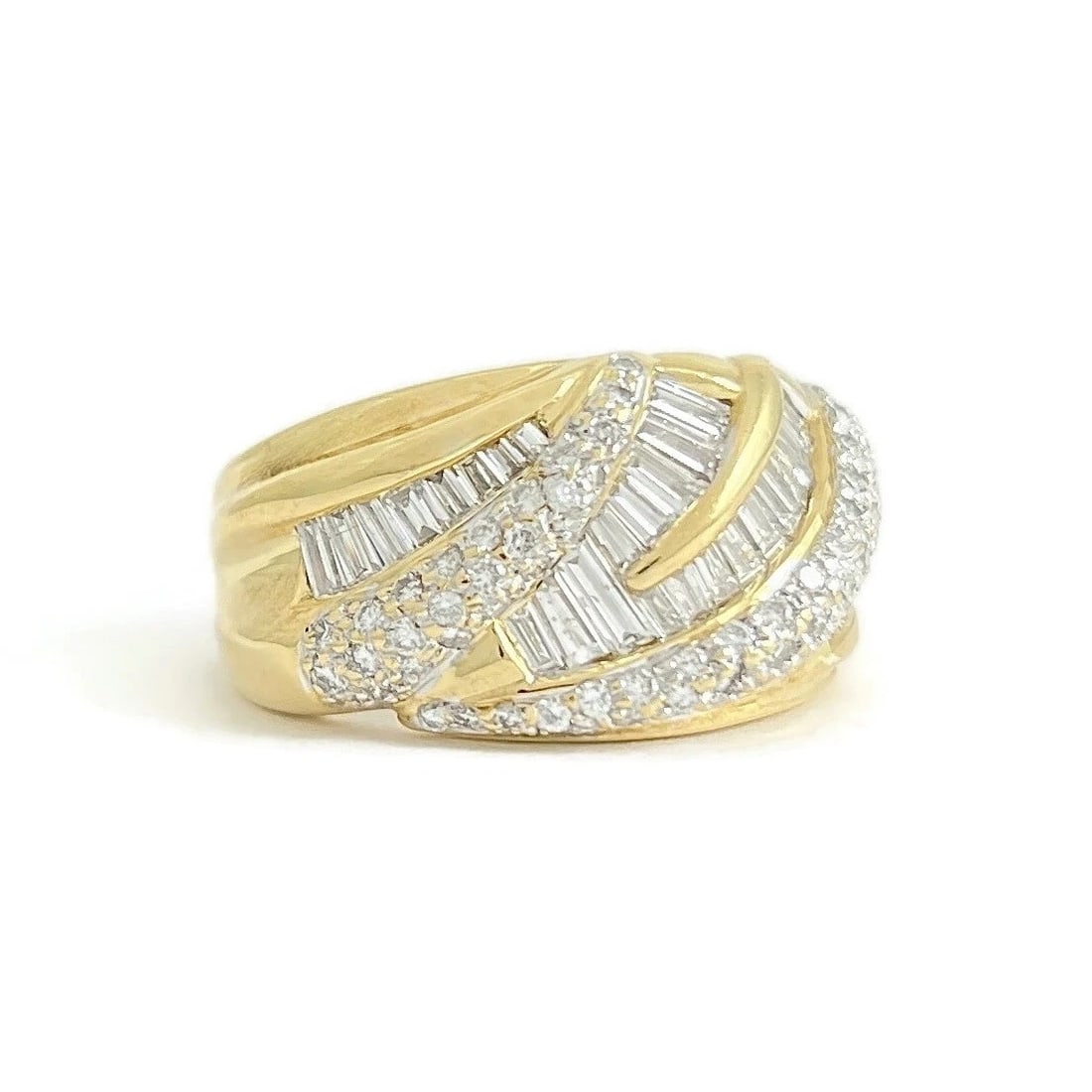 WIDE ASYMMETRICAL MIXED MULTISHAPE DIAMOND STATEMENT RING (1 of 2)