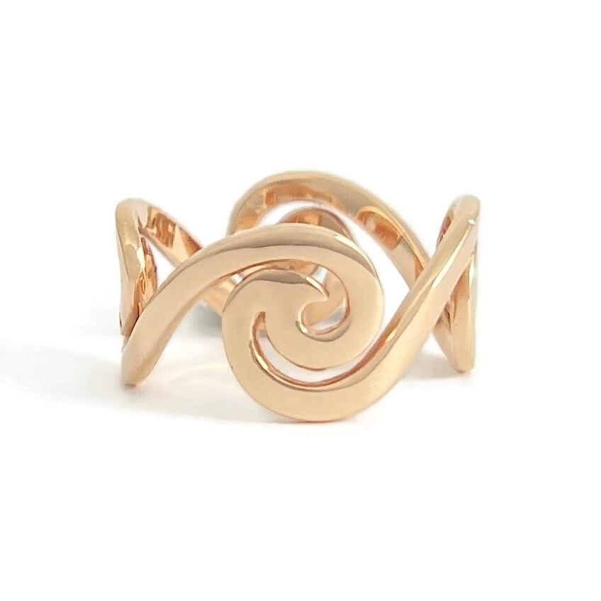 SPIRAL SWIRL SCROLL WAVE RING 14K PINK ROSE GOLD: Spiral Swirl Scroll Wave Ring 14K Pink Rose Gold Brand: Unbranded Type/Style: Ring Material: 14K Pink Rose Gold, Color: Gold Size: 7.25 US Accessories: None Accessories Notice: When purcha