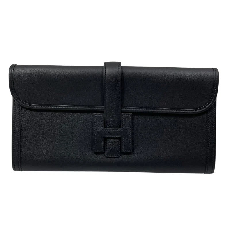 HERMES JIGE ELAN A STAMP BLACK CLUTCH BAG: HERMES Jige Elan A Stamp Black Clutch Bag Brand: HERMES Type/Style: Clutch Bag Material: Swift Color: black Size: W: 29cm / H: 15cm / D: 1.5cm Accessories: None Accessories Notice: When purchasing