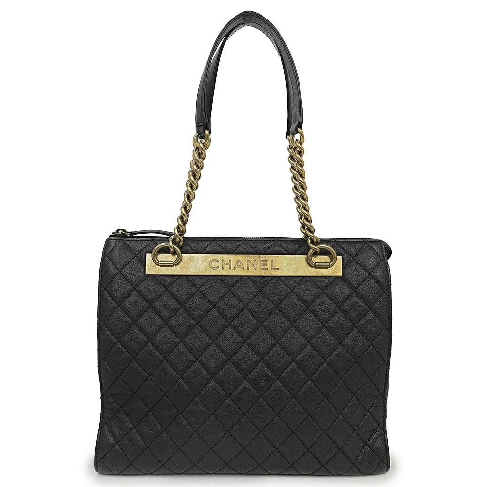 CHANEL MATELASSE TOTE BAG GOATSKIN BLACK: CHANEL Matelasse Tote Bag Goatskin Black Brand: CHANEL Type/Style: Tote Bag Material: Goatskin Color: Black Size: W:31cm x H:25cm x D:13cm Accessories: None Accessories Notice: When purchasing