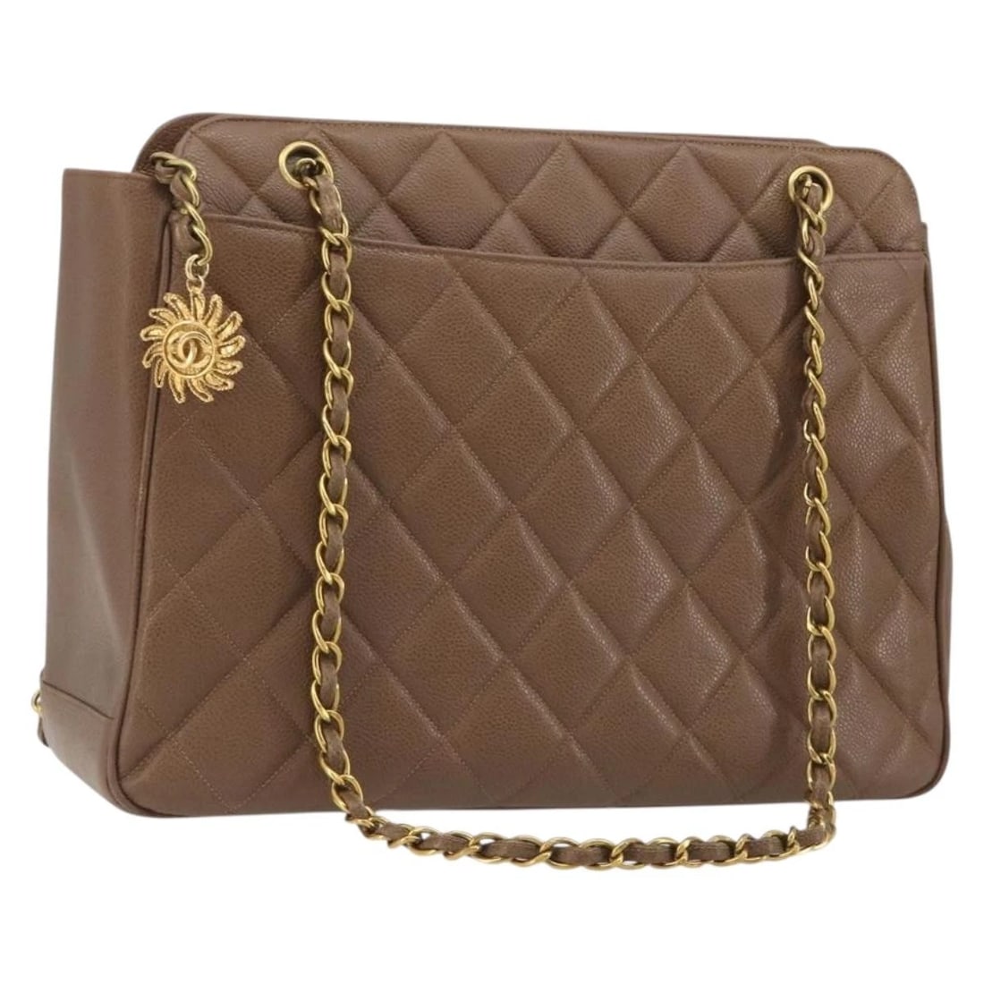 CHANEL MATELASSE CHAIN SHOULDER BAG GRAINED CALF SKIN: CHANEL Matelasse Chain Shoulder Bag Grained Calf Skin Brand: CHANEL Type/Style: Shoulder Bag Material: Caviar Skin Color: Brown/Gold Size: W14.2 x H11.0 x D4.3inch(Approx) Accessories: None