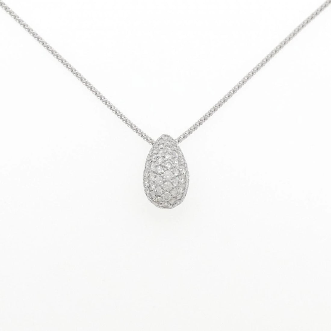 K18WG PAVE DIAMOND NECKLACE: K18WG Pave Diamond Necklace Brand: Unbranded Type/Style: Diamond Necklace Material: K18 white gold, Color: Does Not Apply Size: Length: 46cm Accessories: None Accessories Notice: When purc