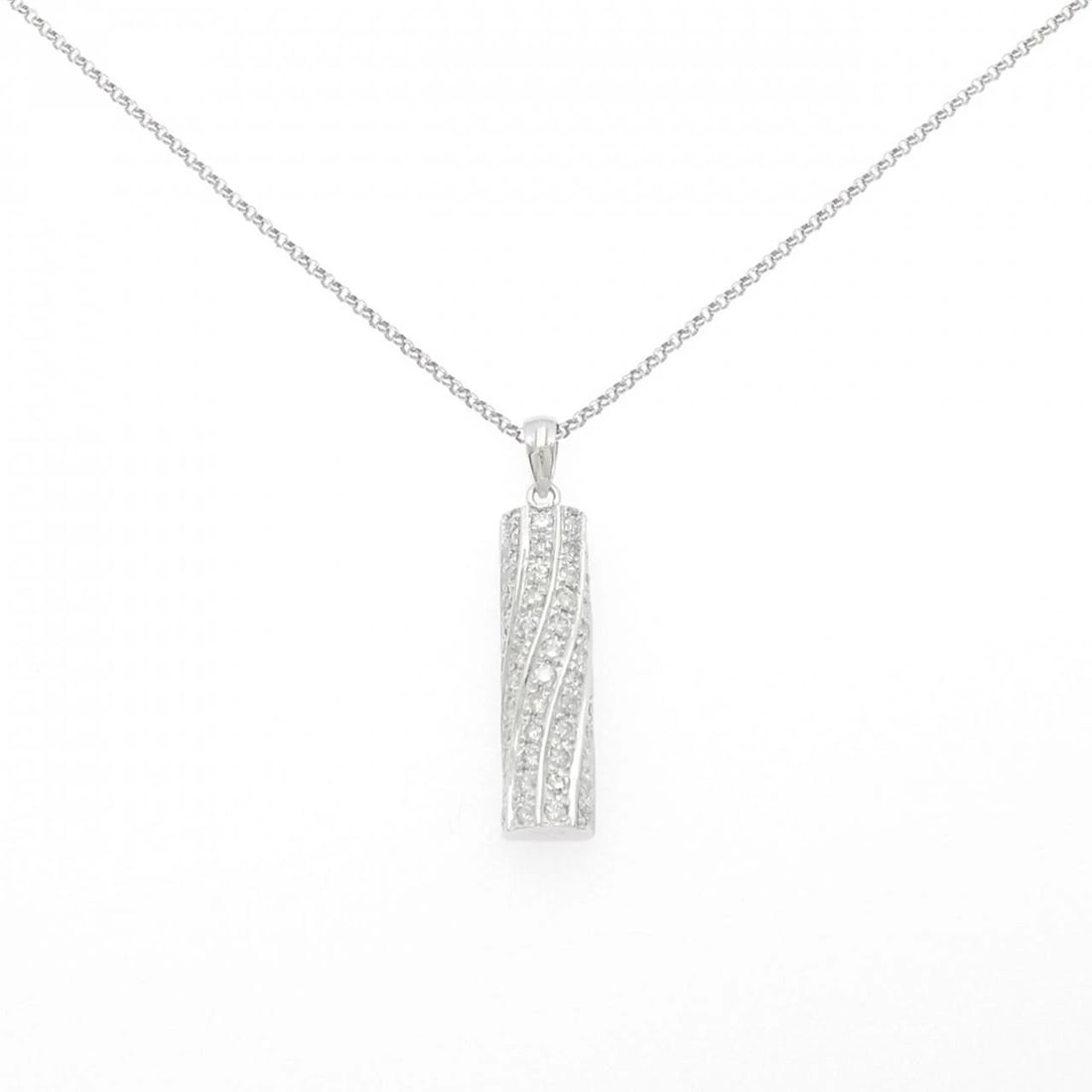 K18WG DIAMOND NECKLACE: K18WG Diamond Necklace Brand: Unbranded Type/Style: Diamond Necklace Material: K18 white gold, Color: Does Not Apply Size: Length: 40cm Accessories: None Accessories Notice: When purchasin