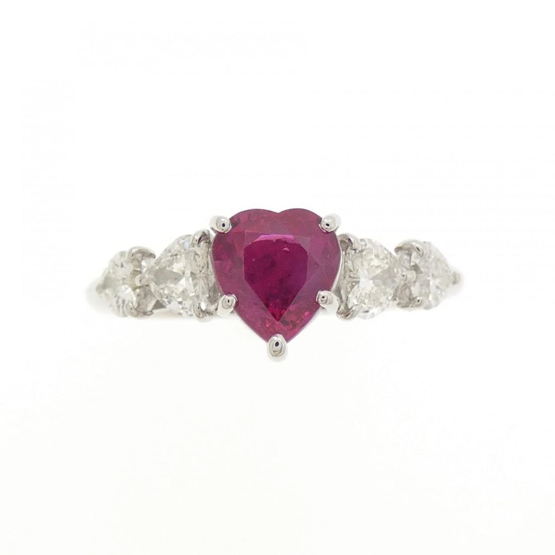 PT900 HEART RUBY RING - 2