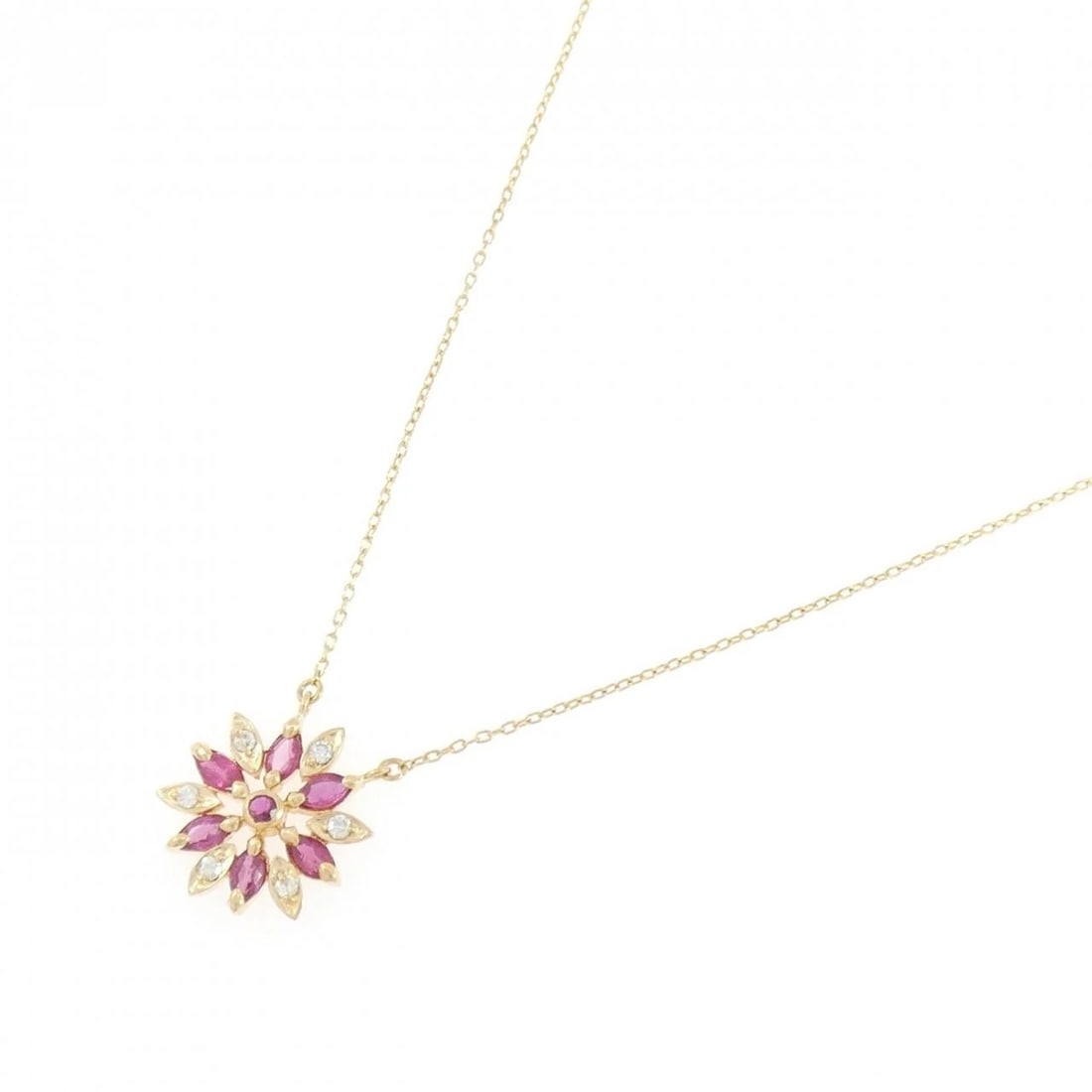 18K YELLOW GOLD RUBY NECKLACE - 2