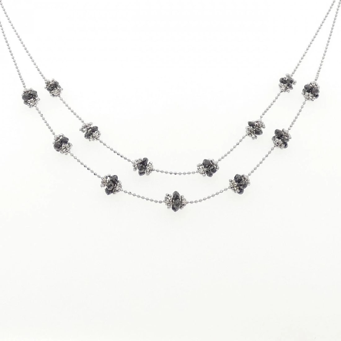 K18WG DIAMOND NECKLACE: K18WG Diamond Necklace Brand: Unbranded Type/Style: Diamond Necklace Material: K18 white gold, Color: Does Not Apply Size: Length: 43-48cm Accessories: None Accessories Notice: When purchasing