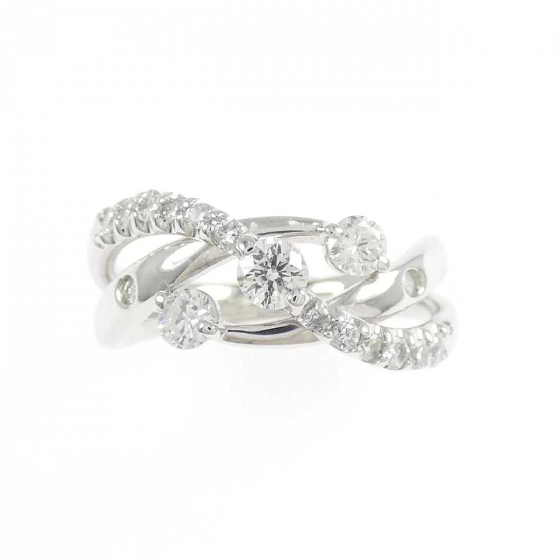 K18WG DIAMOND RING - 2