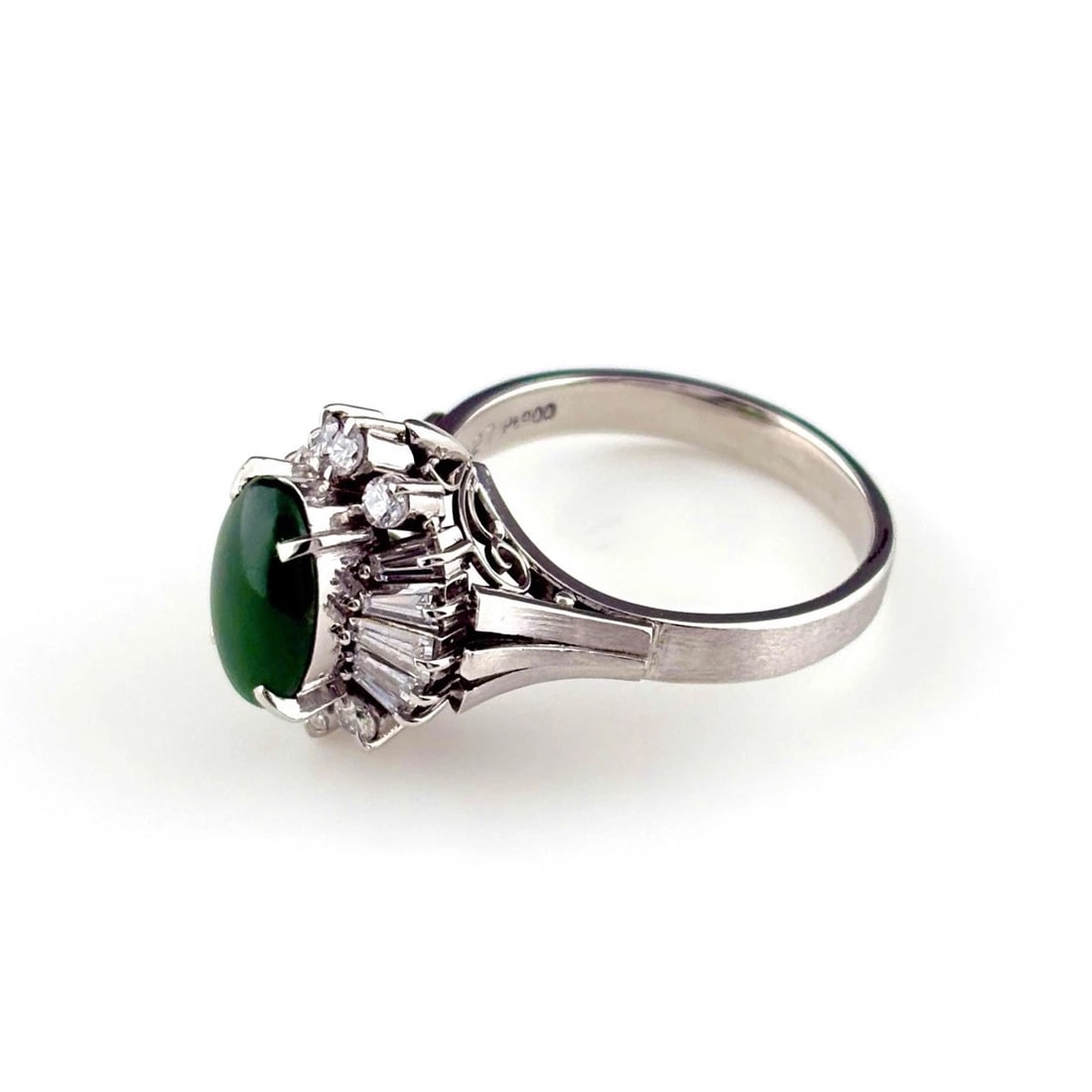 JADE DESIGN RING PLATINUM RING - 2