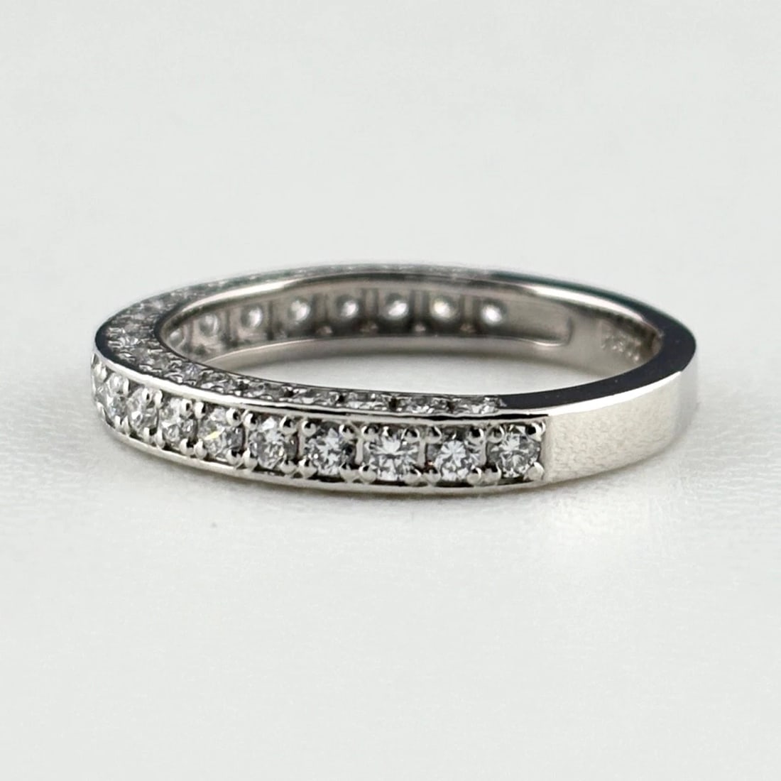MELEE DIAMOND DESIGN RING: melee diamond design ring Brand: Unbranded Type/Style: Ring Material: Pt900, Main Stone Natural Color: Silver Size: US 6.5 to 7 Accessories: None Accessories Notice: When purchasing pre-ow