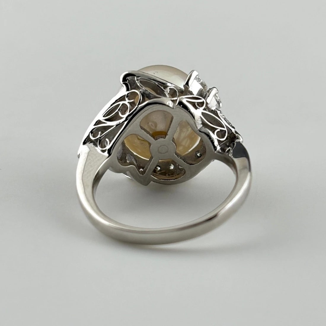 PEARL DESIGN RING PLATINUM RING - 3
