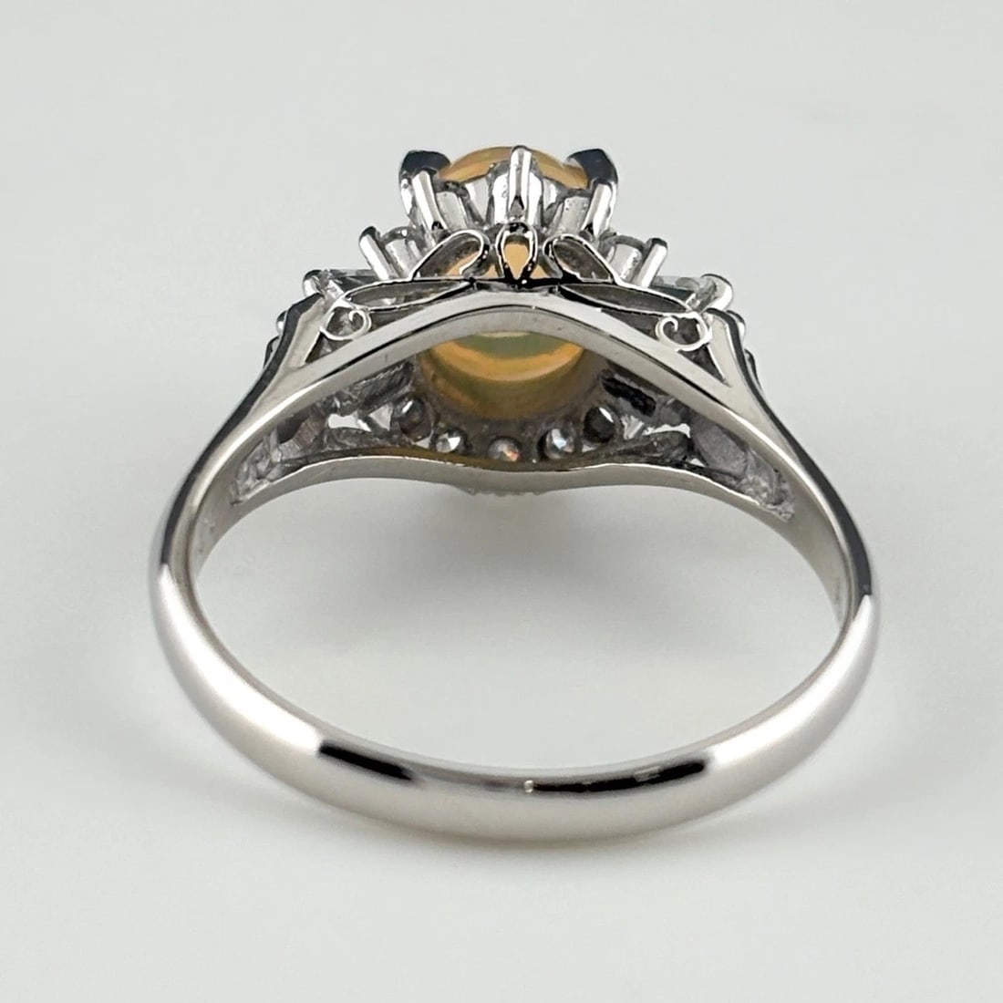FIRE OPAL DESIGN RING PLATINUM - 4