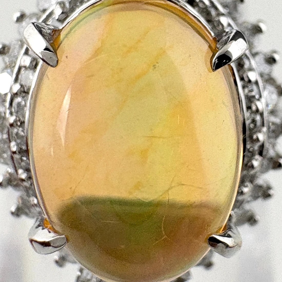 FIRE OPAL DESIGN RING PLATINUM - 2