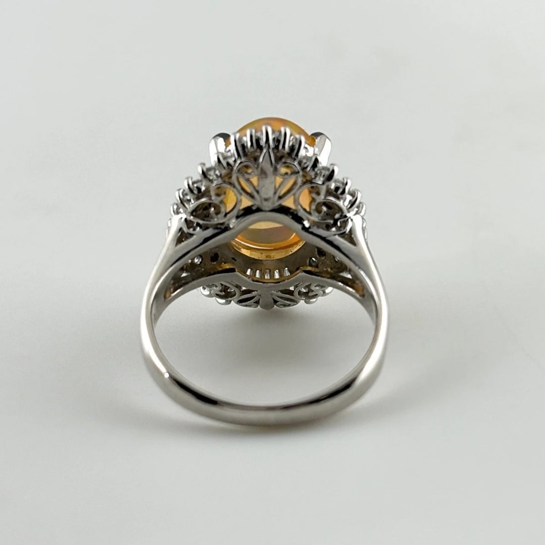 FIRE OPAL DESIGN RING PLATINUM - 3