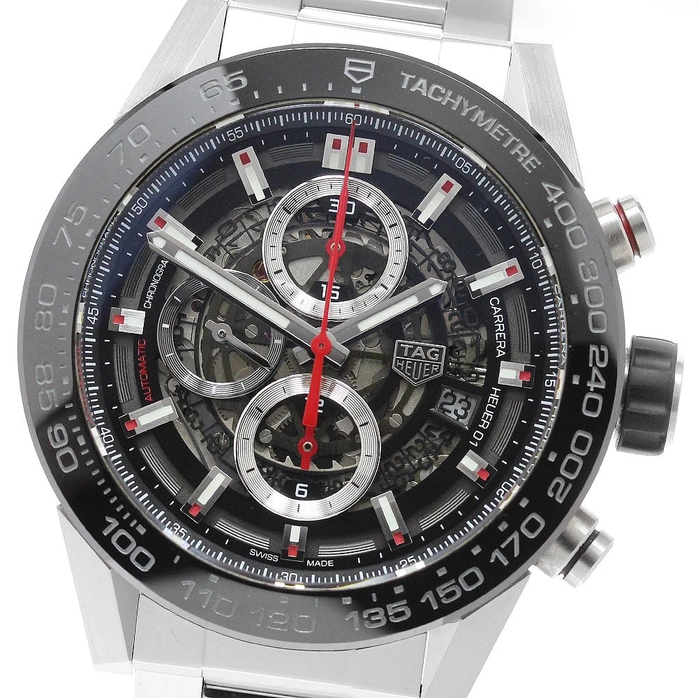 TAG HEUER WATCH CALIBRE HEUER WATCH: Tag Heuer Watch Calibre Heuer Watch Brand: TAG HEUER Type/Style: Wristwatch Material: SS Color: none Size: Case size: 45mm Wrist size: Approx. 16.5 + 2cm Accessories: None Accessories Noti