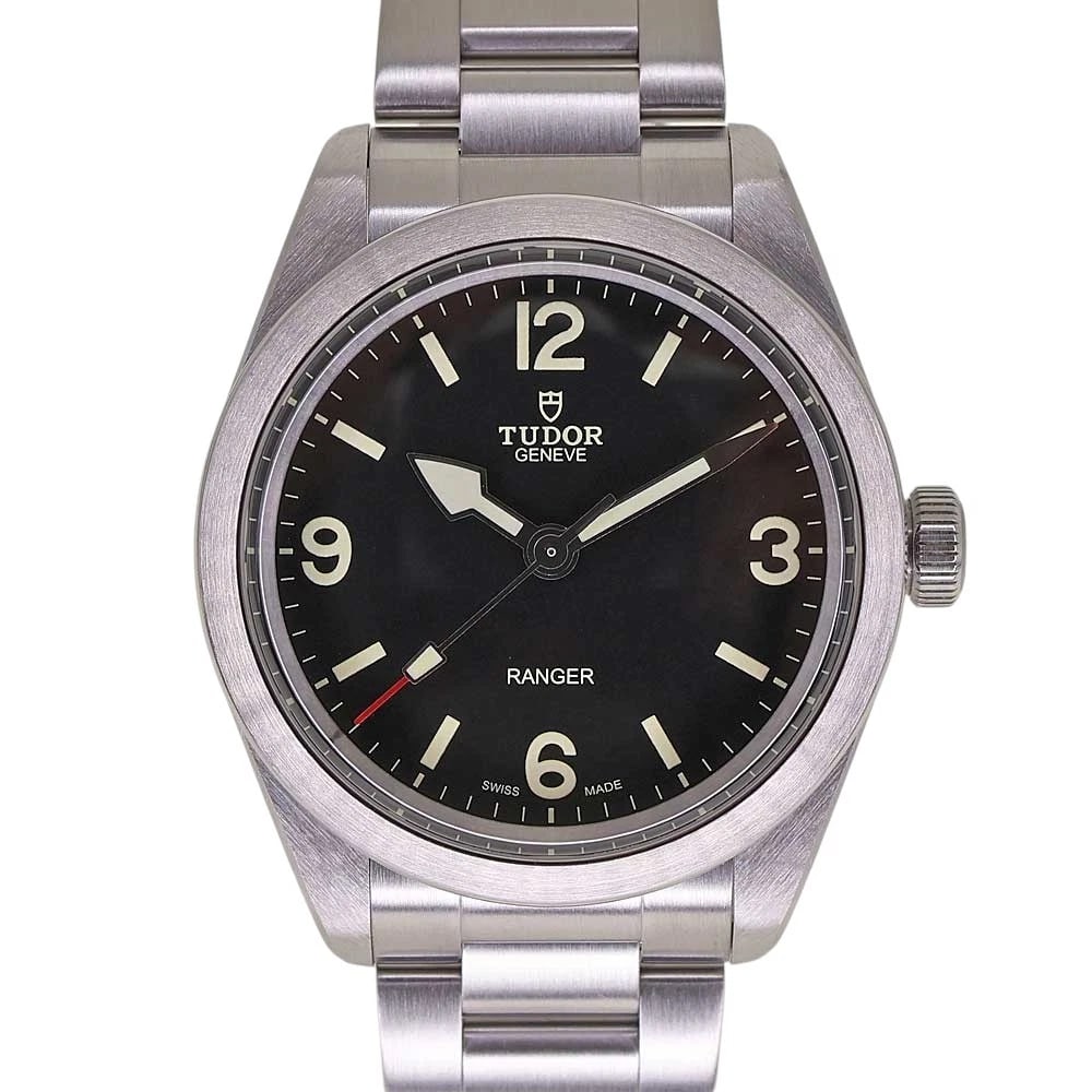 TUDOR WATCH RANGER AUTOMATIC WINDING WATCH: Tudor Watch Ranger Automatic Winding Watch Brand: TUDOR Type/Style: Wristwatch Material: SS Color: BLACK DIAL Size: Case size: 39mm Wrist size: Approx. 20cm Accessories: None Accessories N