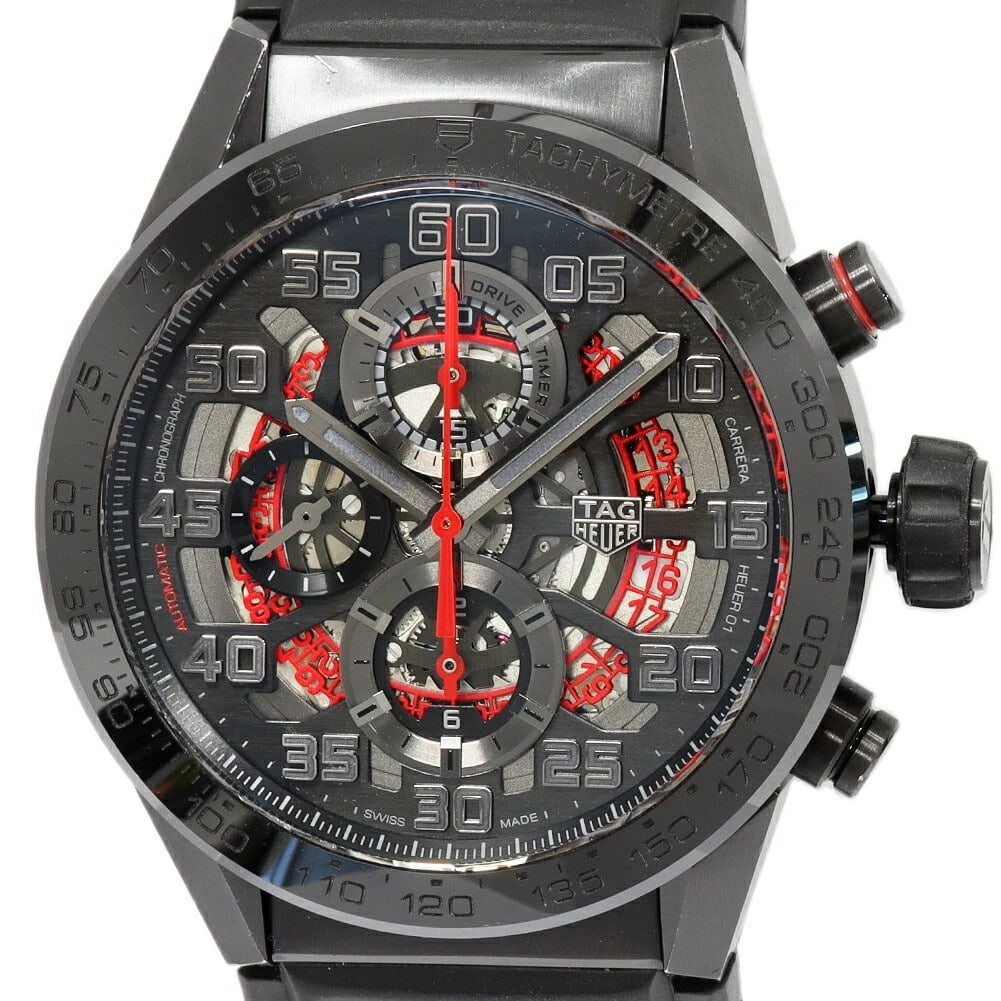 TAG HEUER WATCH CARRERA CALIBRE WATCH: Tag Heuer Watch Carrera Calibre Watch Brand: TAG HEUER Type/Style: Wristwatch Material: Stainless steel, PVD Black Ceramic Color: none Size: Case size: W44mm x H51mm Wrist size: Approx. 22cm