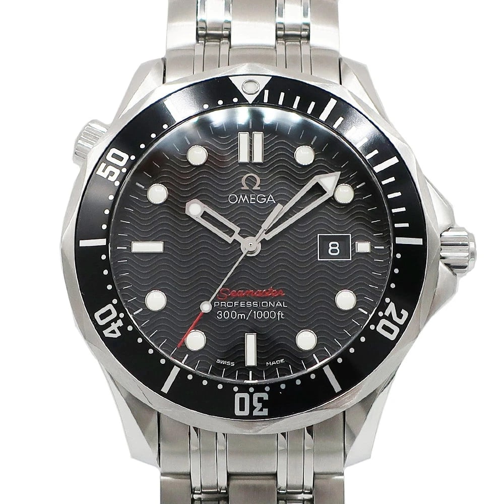 OMEGA WATCH SEAMASTER DIVER WATCH: Omega Watch Seamaster Diver Watch Brand: OMEGA Type/Style: Wristwatch Material: SS Color: BLACK Size: Case size: 41mm Wrist size: 20.0cm Accessories: None Accessories Notice: When purchasing