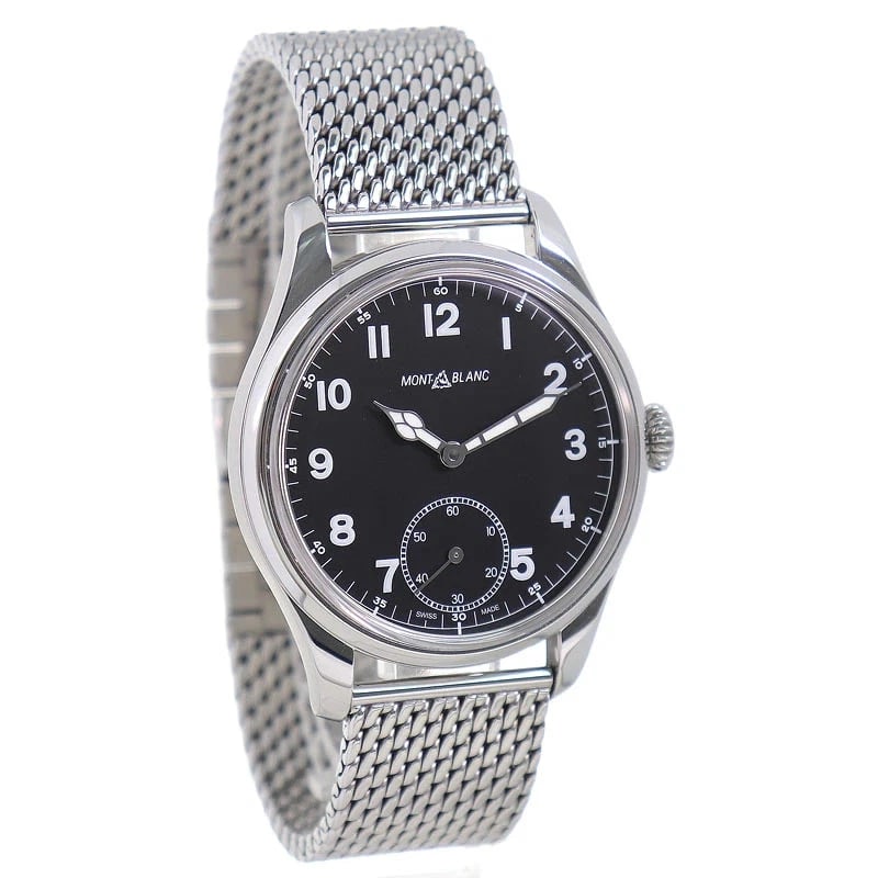 MONTBLANC WATCH MANUAL SMALL SECONDS WATCH: Montblanc Watch Manual Small Seconds Watch Brand: MONTBLANC Type/Style: Wristwatch Material: SS Color: BLACK Size: Case size: 44mm Wrist size: 21cm Accessories: None Accessories Notice: Wh