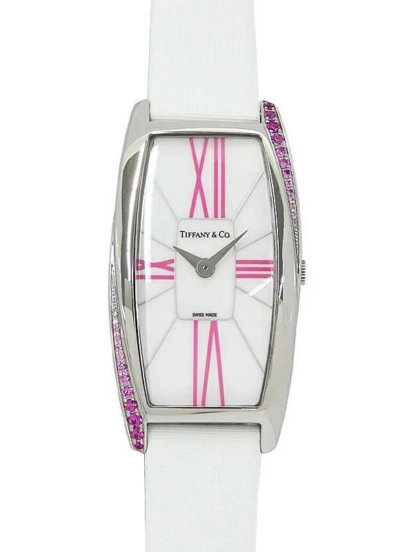 TIFFANY&CO. WATCH GEMEA PINK SAPPHIRE WATCH: Tiffany&Co. Watch Gemea Pink Sapphire Watch Brand: TIFFANY&CO. Type/Style: Wristwatch Material: SS/Leather Color: none Size: Case size: 21mm Wrist size: Approx. 17.5 cm Accessories: None A