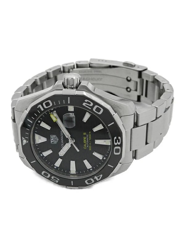 TAG HEUER WATCH CALIBRE AUTOMATIC DATE BLACK WATCH: Tag Heuer Watch Calibre Automatic Date Black Watch Brand: TAG HEUER Type/Style: Wristwatch Material: SS Color: BLACK Size: Case size: 44mm Wrist size: 20cm Accessories: None Accessories Notice: When