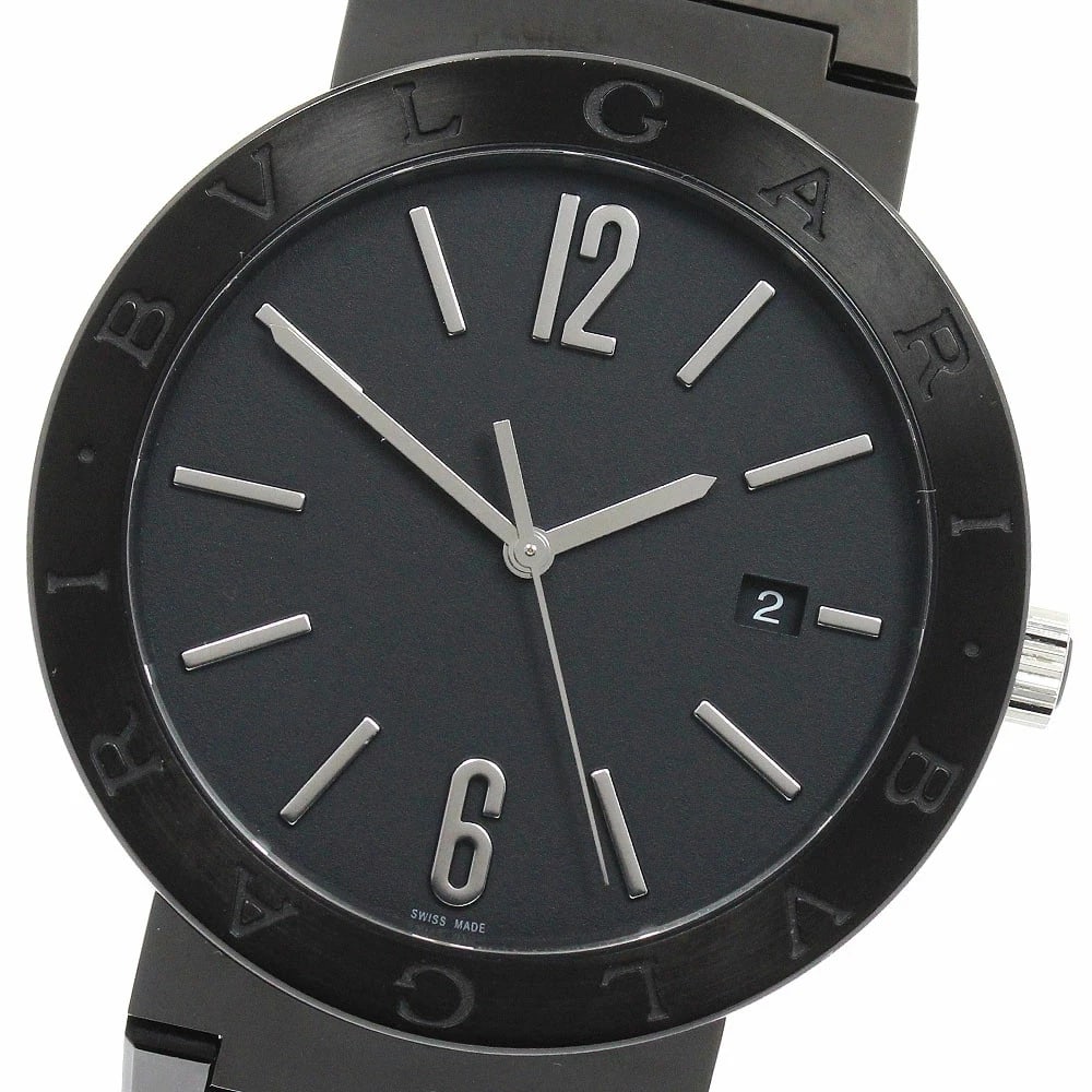 BVLGARI WATCH DATE AUTOMATIC BLACK DIAL WATCH: Bvlgari Watch Date Automatic Black Dial Watch Brand: BVLGARI Type/Style: Wristwatch Material: SS Color: BLACK DIAL Size: Case size: 41mm Wrist size: Approx. 16.5cm Accessories: None Access