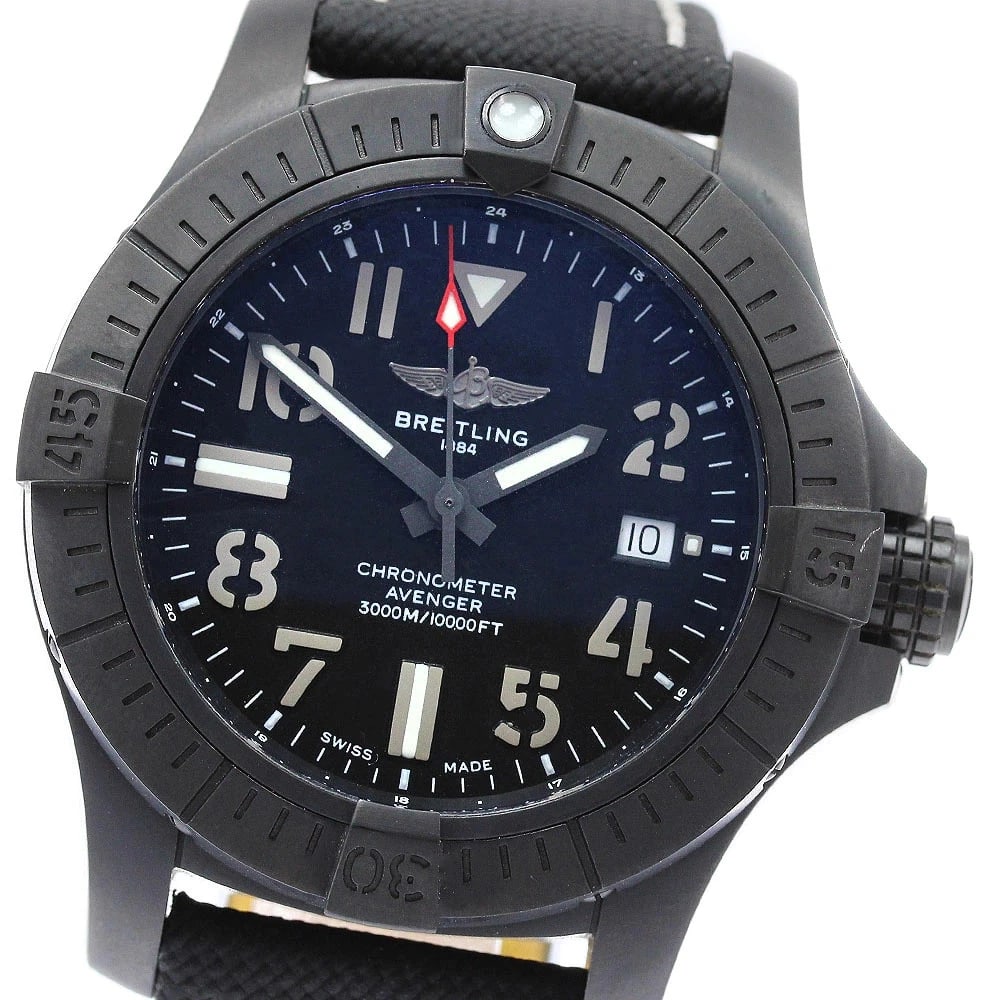 BREITLING WATCH AVENGER AUTOMATIC WATCH: Breitling Watch Avenger Automatic Watch Brand: BREITLING Type/Style: Wristwatch Material: Titanium Color: BLACK Size: Case size: 45mm Wrist size: Approx. 18.5cm Accessories: None Accessori