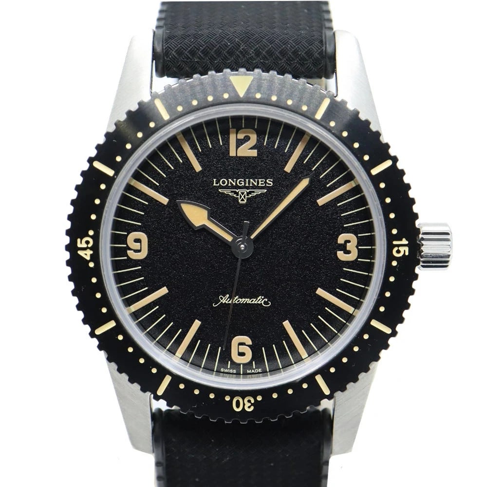 LONGINES WATCH SKIN DIVER WATCH: Longines Watch Skin Diver Watch Brand: LONGINES Type/Style: Wristwatch Material: SS Color: BLACK Size: Case size: 42mm Wrist size: 13cm 20cm Accessories: None Accessories Notice: When purc