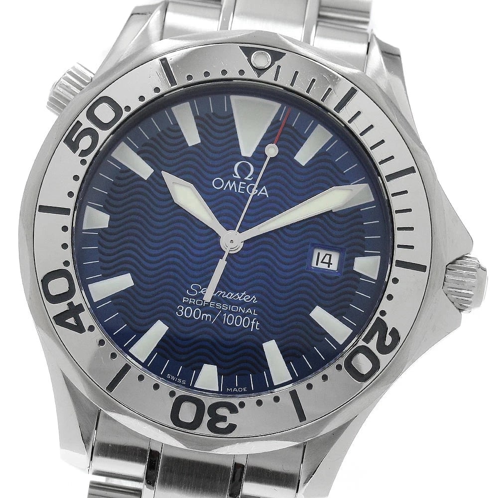 OMEGA WATCH SEAMASTER DATE QUARTZ WATCH: Omega Watch Seamaster Date Quartz Watch Brand: OMEGA Type/Style: Wristwatch Material: SS Color: BLUE DIAL Size: Case size: 41mm Wrist size: Approx. 19.5cm Accessories: None Accessories Not