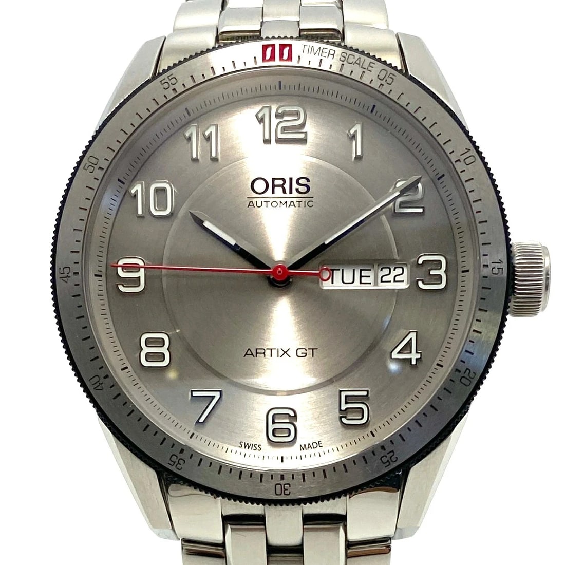ORIS WATCH ARTIX GT AUTOMATIC SILVER DAY-DATE WATCH: Oris Watch Artix Gt Automatic Silver Day-Date Watch Brand: ORIS Type/Style: Wristwatch Material: SS Color: SILVER Size: Case size: 42mm Wrist size: 17.5cm Accessories: None Accessories Not