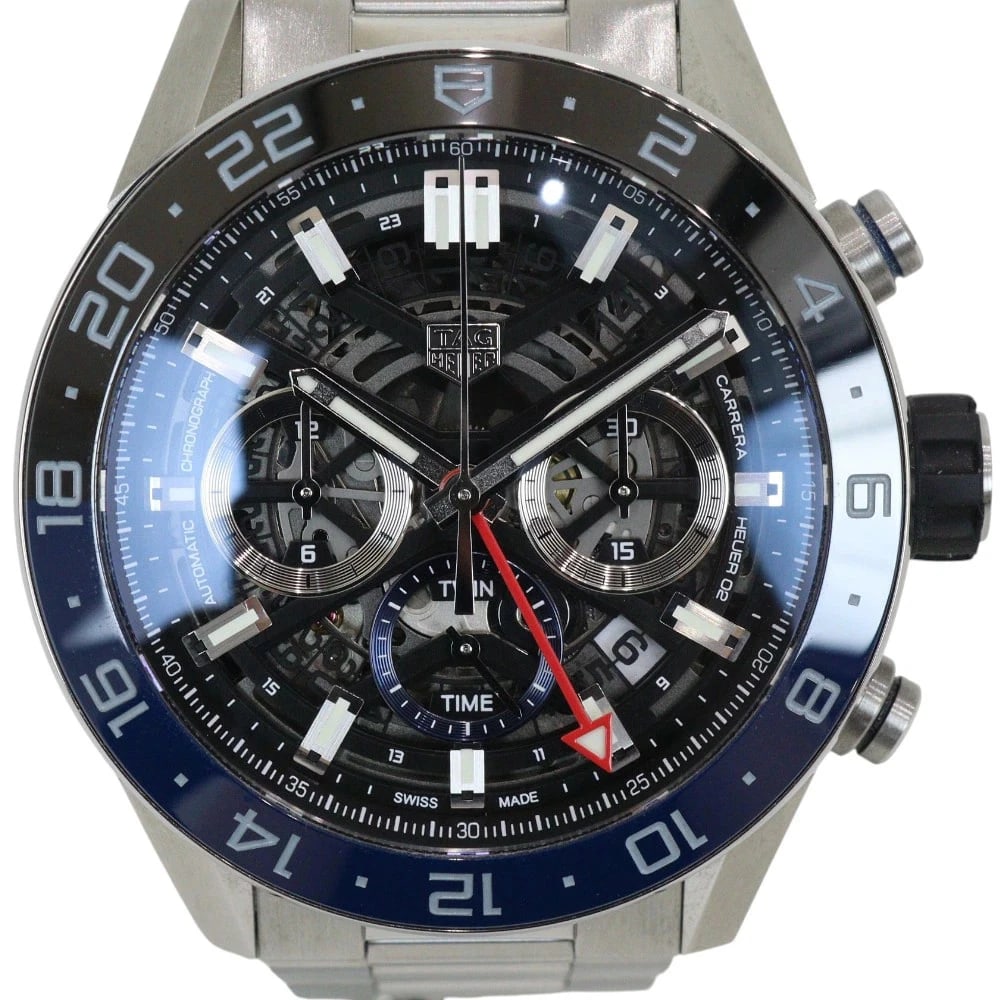 TAG HEUER WATCH CARRERA CHRONOGRAPH WATCH: Tag Heuer Watch Carrera Chronograph Watch Brand: TAG HEUER Type/Style: Wristwatch Material: SS Color: BLACK Size: Case size: 45mm Wrist size: 18cm Accessories: None Accessories Notice: When
