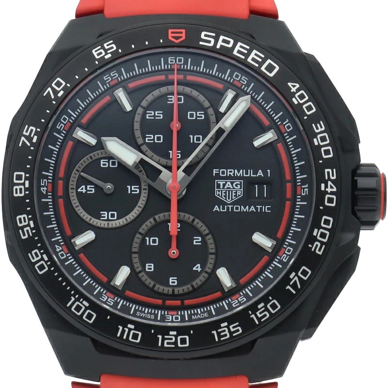TAG HEUER WATCH FORMULA 1 CHRONOGRAPH WATCH: Tag Heuer Watch Formula 1 Chronograph Watch Brand: TAG HEUER Type/Style: Wristwatch Material: Titanium/Rubber Color: BLACK Size: Case size: 44mm Accessories: None Accessories Notice: When purchasing