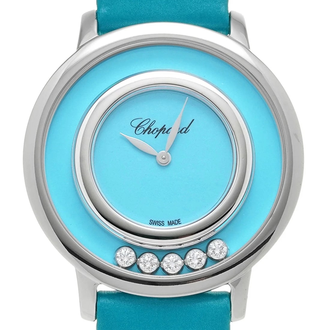 CHOPARD WATCH HAPPY DIAMONDS QUARTZ WATCH: Chopard Watch Happy Diamonds Quartz Watch Brand: CHOPARD Type/Style: Wristwatch Material: White Gold Color: BLUE Size: Case size: 31mm Wrist size: Approx. 14.5cm - 17.5cm Accessories: None