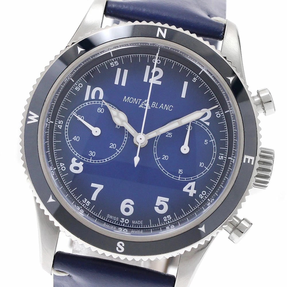 MONTBLANC WATCH AUTOMATIC CHRONOGRAPH WATCH: Montblanc Watch Automatic Chronograph Watch Brand: MONTBLANC Type/Style: Wristwatch Material: SS Color: BLUE Size: Case size: 43mm Wrist size: Approx. 19.5cm Accessories: None Accessories