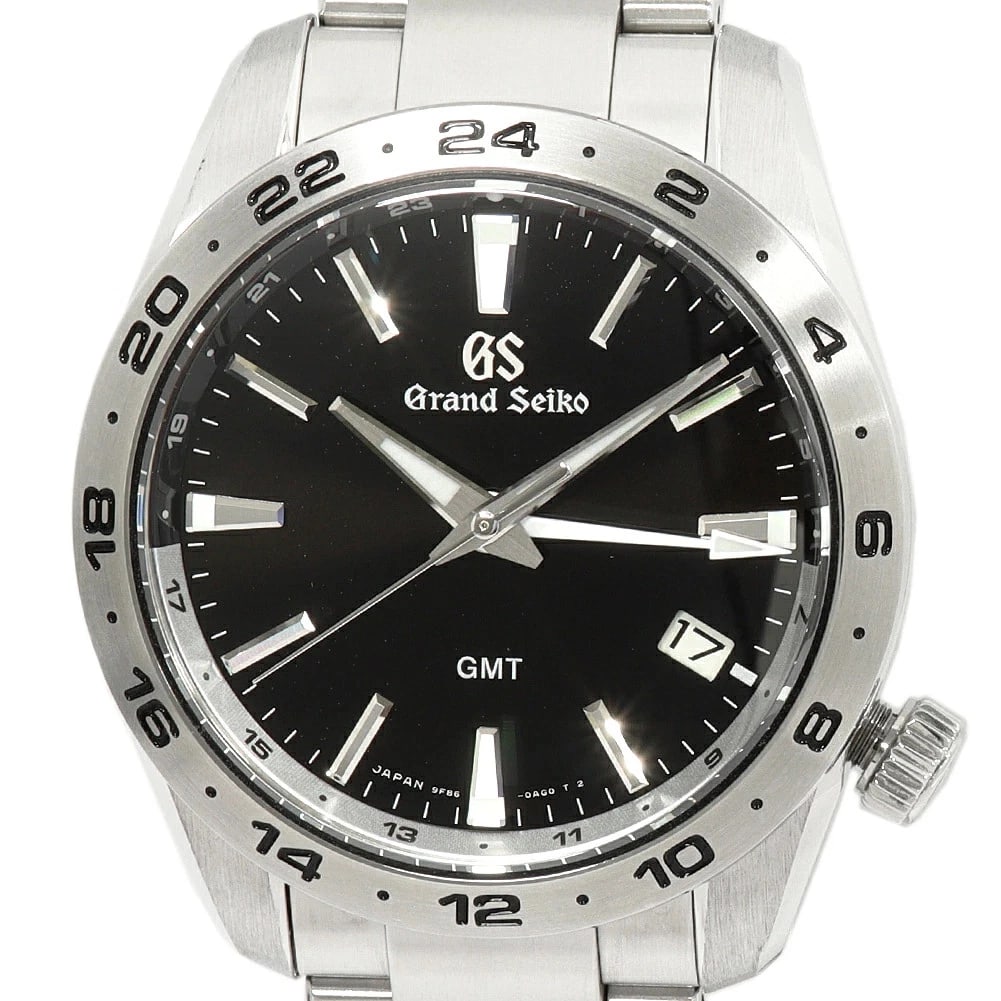 SEIKO GRAND SEIKO SPORT COLLECTION GMT WATCH: Seiko Grand Seiko Sport Collection Gmt Watch Brand: SEIKO Type/Style: Wristwatch Material: SS Color: BLACK DIAL Size: Case size: 39mm Wrist size: Approx. 19cm Accessories: None Accessories