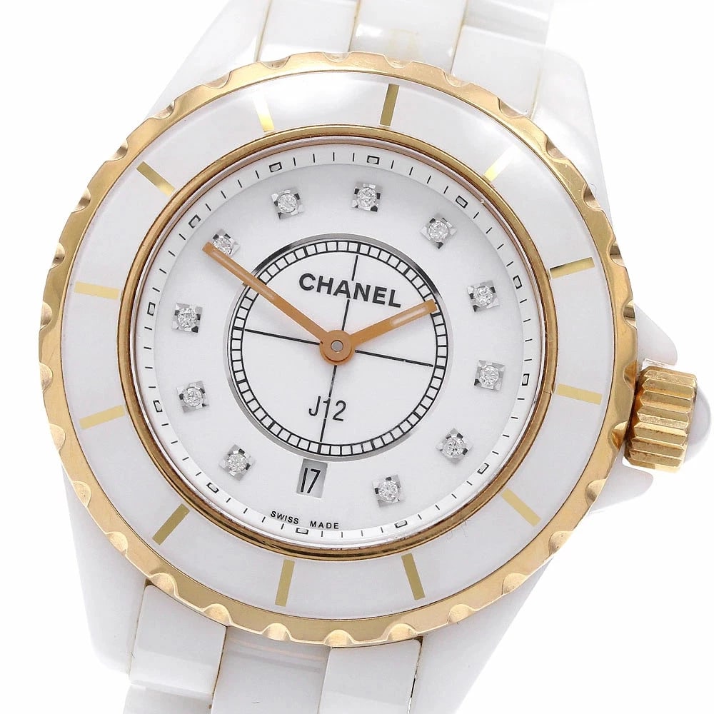 CHANEL WATCH WHITE CERAMIC WATCH: Chanel Watch White Ceramic Watch Brand: CHANEL Type/Style: Wristwatch Material: Ceramic/PG/SS Color: WHITE Size: Case size: 33mm Wrist size: Approx. 15.5cm Accessories: None Accessories Notice: When
