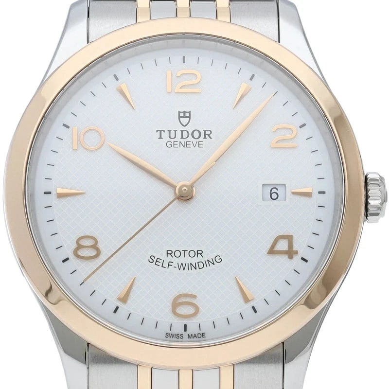 TUDOR WATCH K18RG/STAINLESTEEL AUTOMATIC DATE WHITE WATCH: Tudor Watch K18Rg/Stainlesteel Automatic Date White Watch Brand: TUDOR Type/Style: Wristwatch Material: K18RG/SS Color: WHITE Size: Case size: 41mm Wrist size: Approx. 19.5cm Accessories: None