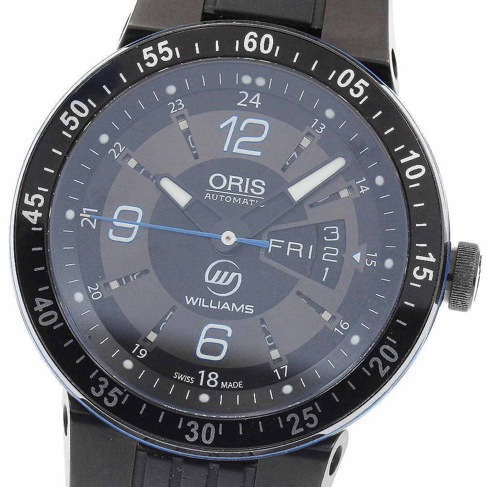 ORIS WATCH WILLIAMS TEAM DAY-DATE SS WATCH: Oris Watch Williams Team Day-Date Ss Watch Brand: ORIS Type/Style: Wristwatch Material: SS/Rubber Color: none Size: Case size: 44mm Wrist size: Approx. 18cm Accessories: None Accessories Notice: When