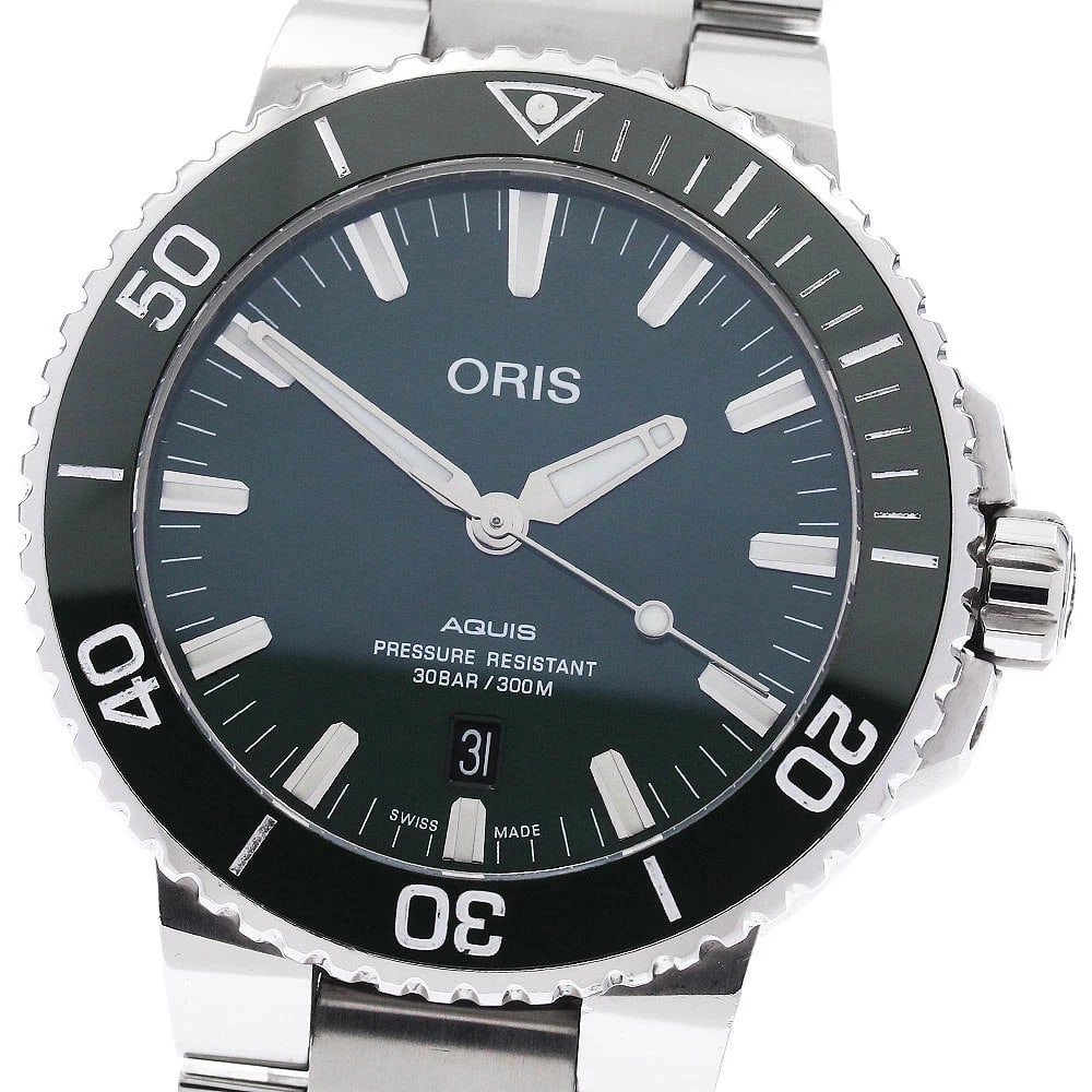 ORIS WATCH AQUIS DATE AUTOMATIC GREEN WATCH (1 of 3)