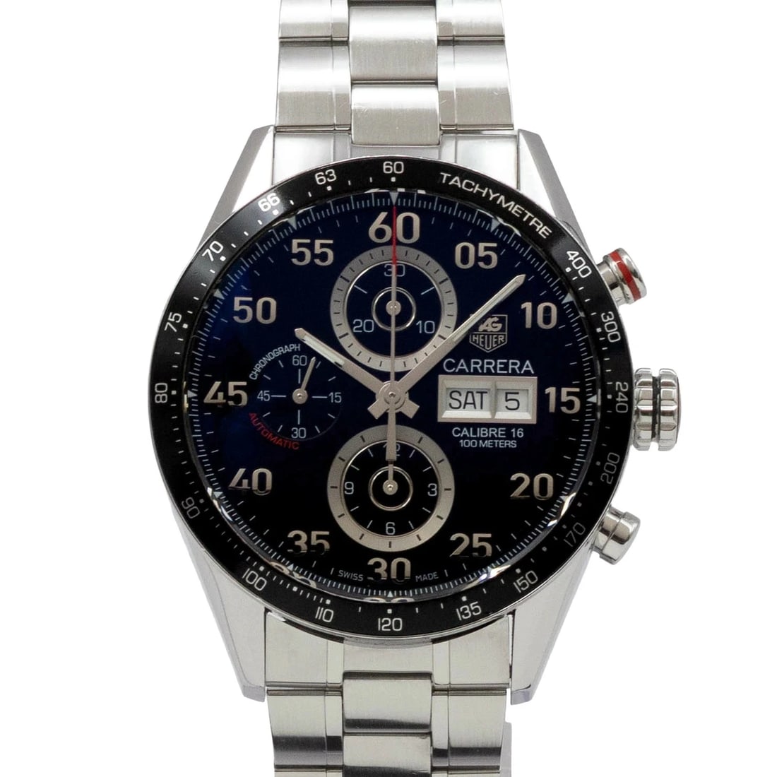 TAG HEUER WATCH CARRERA AUTOMATIC DAY WATCH: Tag Heuer Watch Carrera Automatic Day Watch Brand: TAG HEUER Type/Style: Wristwatch Material: SS Color: BLACK DIAL Size: Case size: 43mm Wrist size: 20.5cm Accessories: None Accessories No
