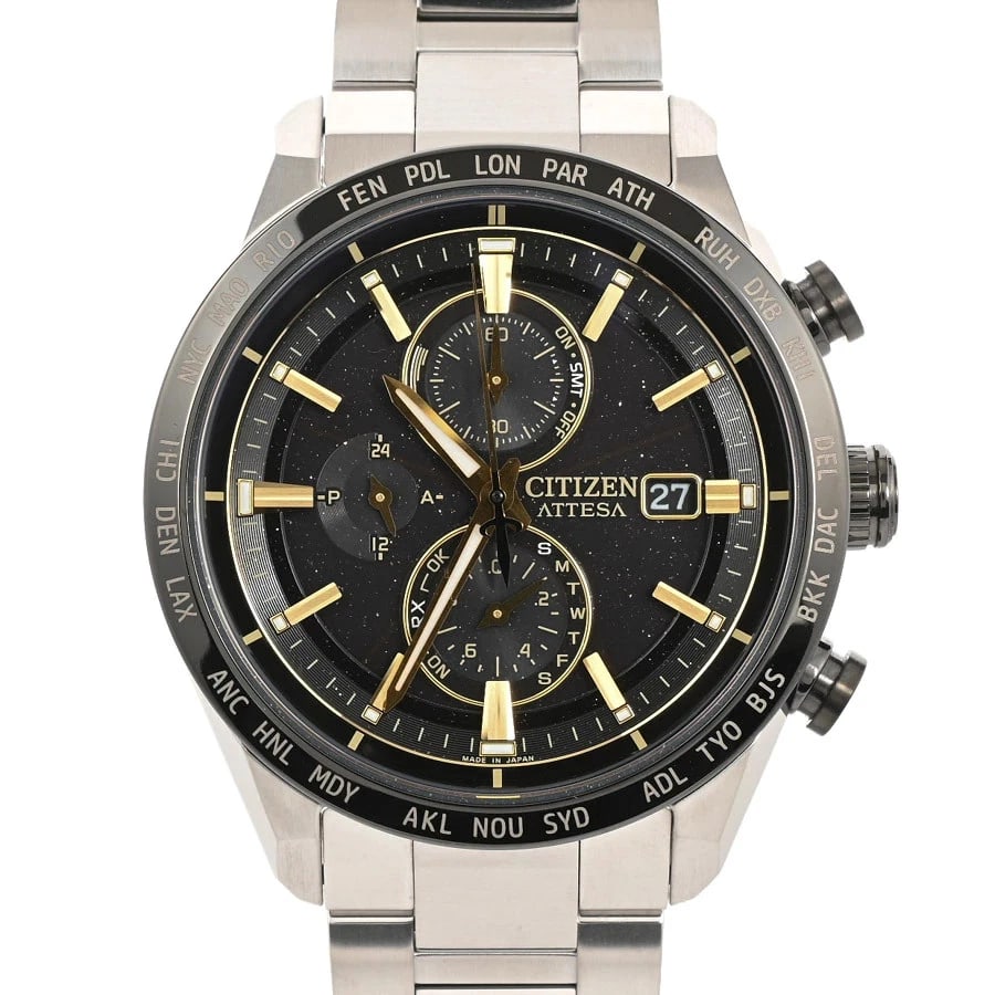 CITIZEN WATCH ATTESA ACT LINE HINODE WATCH: Citizen Watch Attesa Act Line Hinode Watch Brand: CITIZEN Type/Style: Wristwatch Material: Titanium/Ceramic Color: BLACK Size: Case size: 42mm Wrist size: Approx. 20.5cm Accessories: None