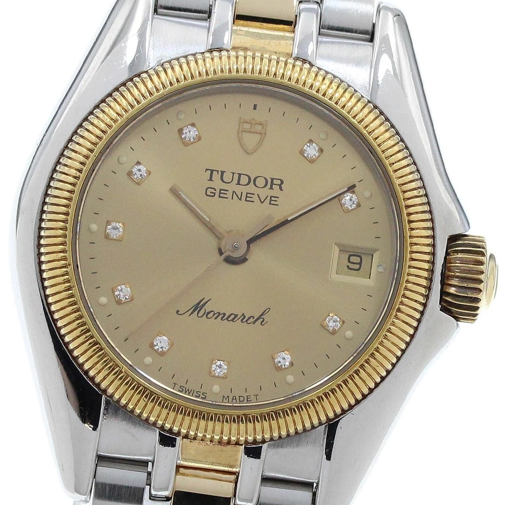 TUDOR WATCH MONARCH DATE DIAMOND WATCH: Tudor Watch Monarch Date Diamond Watch Brand: TUDOR Type/Style: Wristwatch Material: Stainless Steel/Yellow Gold Color: none Size: Case size: 27mm Wrist size: Approx. 15 + 1.8cm Accessories: None